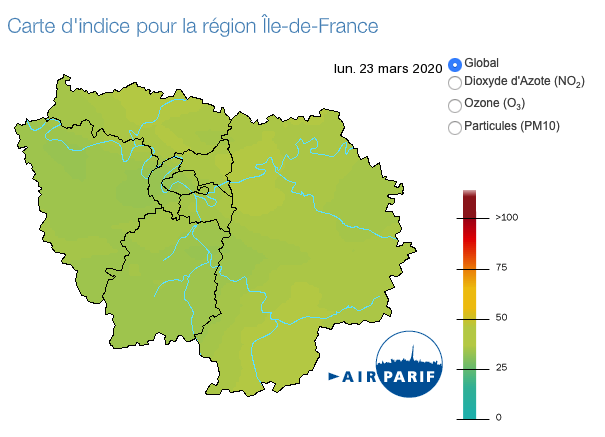 Regardons quand même des choses positives en ces temps difficiles #COVIDー19  <a href="/Airparif/">Airparif</a> #pollution <a href="/iledefrance/">Région Île-de-France</a>