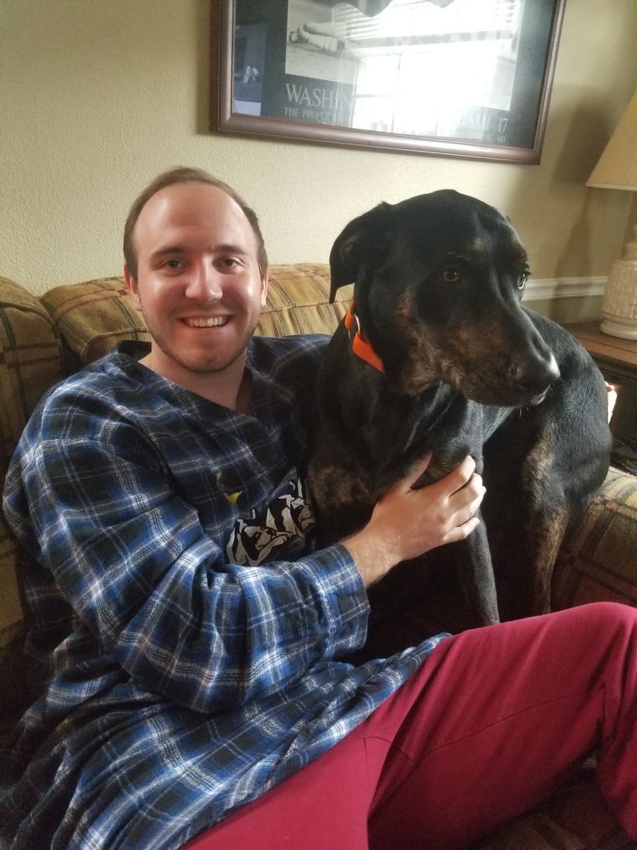 Still rocking the pajamas and hanging out with my guy Rollo! Miss my Sterling Jaguars more and more every day. Keep staying active! #VirtualSpiritWeek <a href="/SterlingElem/">Sterling Elementary</a>