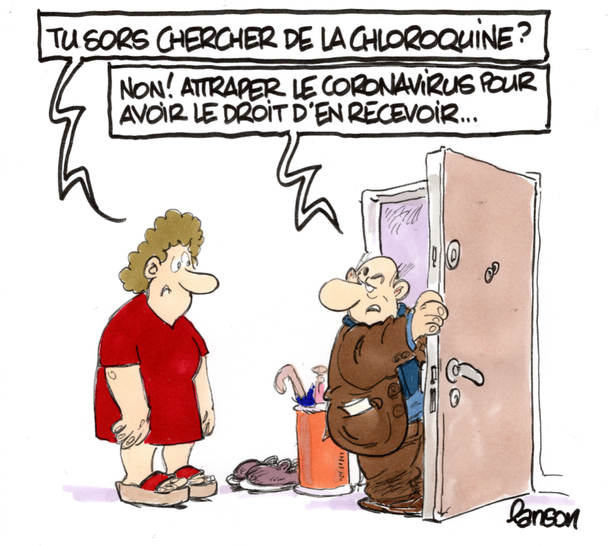 FVEZARD's tweet photo. La Une du @le_Parisien du mardi 24 mars 2020 + le Ranson + l'édito @FlorenceMereo @elsa_m_mari #Chloroquine https://t.co/2c9z6hMp9P