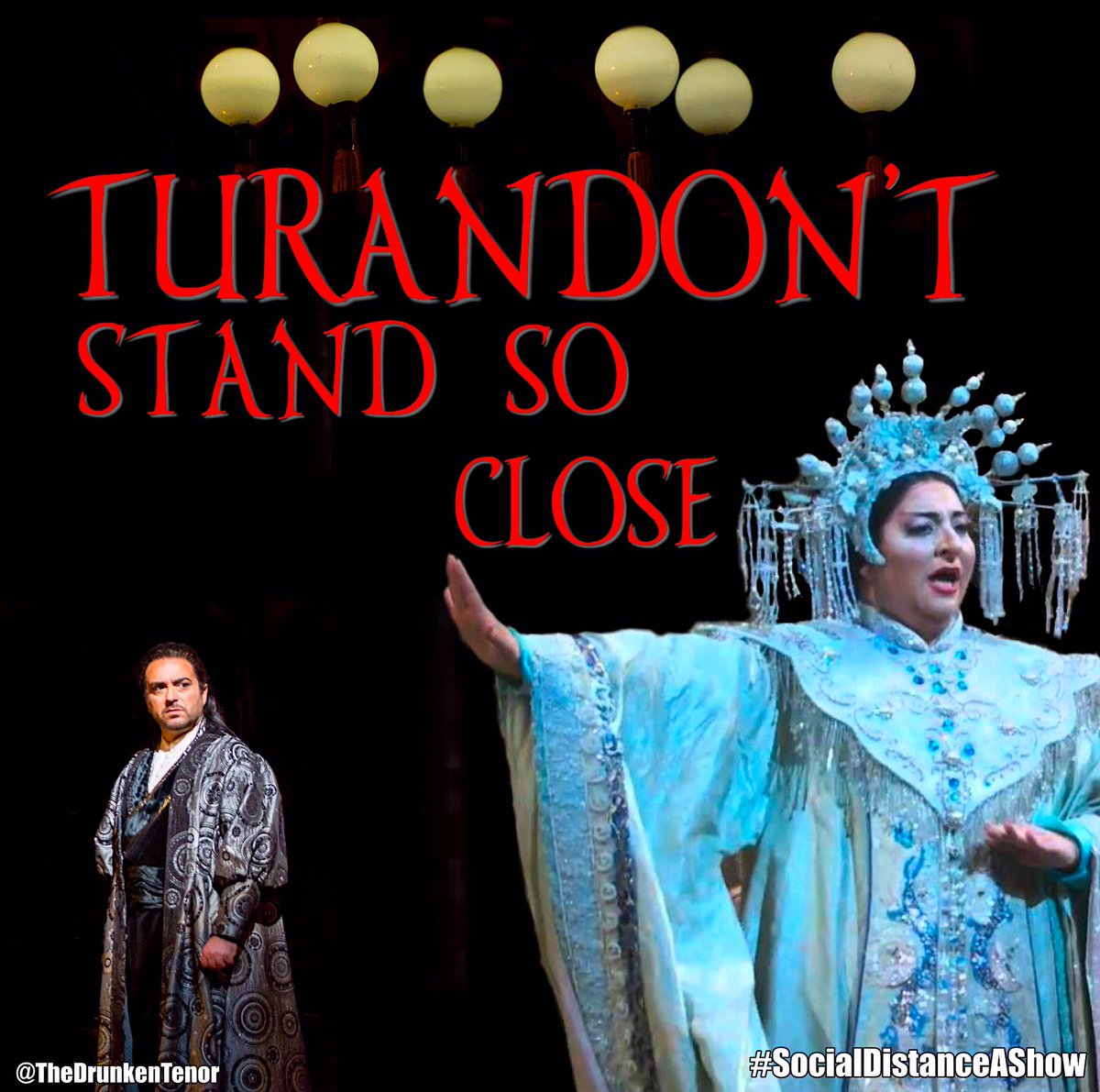 TheDrunkenTenor's tweet photo. The Drunken Tenor thanks Heather Green for this #SocialDistanceAShow suggestion. Congrats on your #OperaHashtagWars win!
@HeldenMommy
#Opera
#OperaHumor
#SocialDistancing
#CDC
#Purell
#Quarantine
#COVIDー19
#AloneTime
#FlattenTheCurve
#Turandot
#DontStandSoClose https://t.co/PyFkZKYK6C