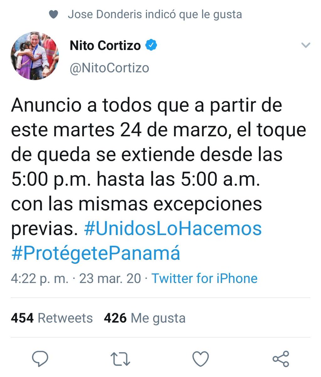 Respetemos el toque de queda por tu familia y Panamá. #CuidatePanamátenecesita