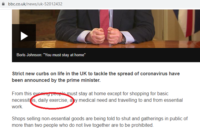 Obviously huge announcement. Taking a moment to reflect on PM talking about #PhysicalActivity #exercise in address to nation. Vital for mental and physical well-being right now.

Thanks to <a href="/CathCalderwood1/">Cath Calderwood</a> and <a href="/jasonleitch/">Jason Leitch</a> for doing an amazing job at this time.

<a href="/UoE_PAHRC/">PAHRC</a>