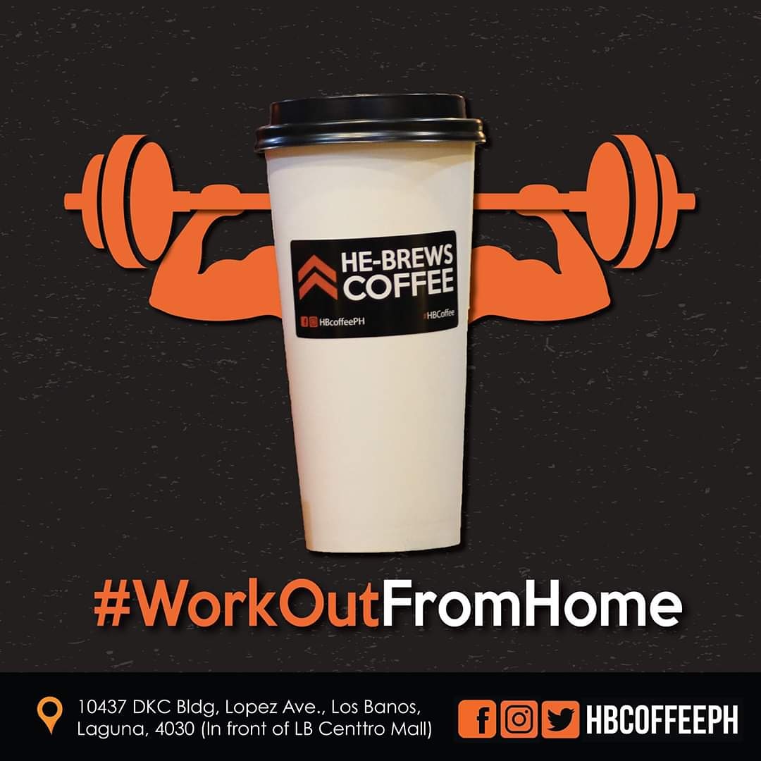 hbcoffeeph's tweet photo. Bored ka na ba sa bahay?
Mag #WorkOutFromHome ka muna! 💪

Siguraduhing magexercise parin kahit nasa bahay! 👍
Sige ka, baka di ka na makalakad/takbo papuntang He-Brews Coffee pagkatapos ng quarantine. 😁

Stay safe! Pray Always! 
See you soon. - He-Brews Coffee

#HBcoffee https://t.co/0Ev97cPSxP