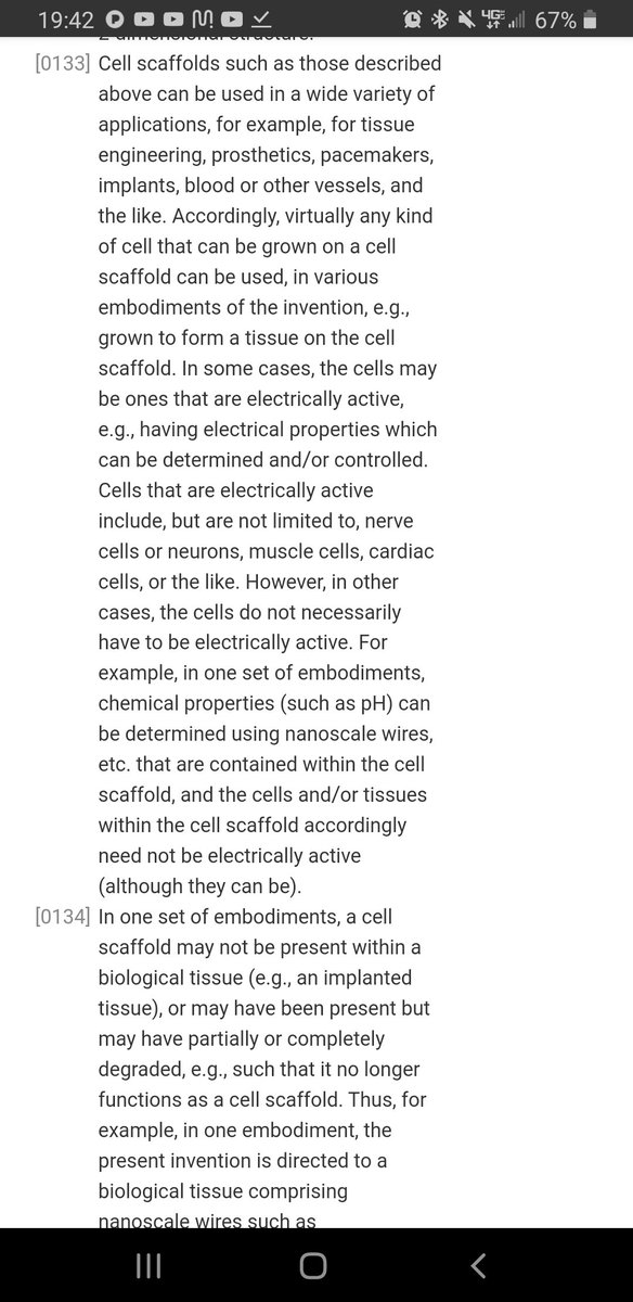  https://patents.google.com/patent/US20170072109A1/en?inventor=Charles+Lieber&oq=Charles+Lieber+&page=5Scaffolds comprising nanoelectronic components for cells, tissues, and other applications