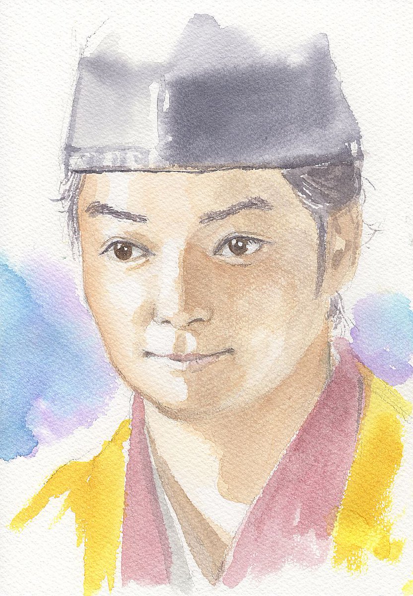 1boy male focus solo traditional media painting (medium) hat brown eyes  illustration images