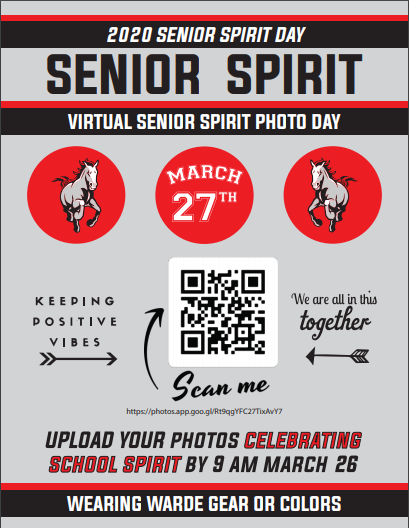 Class of 2020:  Virtual Senior Spirit Day!
@FWHSMustangs <a href="/FWHSPTA/">FWHS PTA</a> <a href="/WardeStampede/">The Stampede</a>
