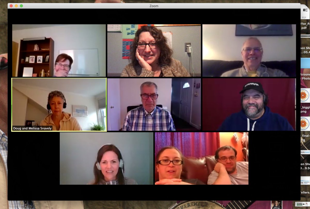 Meeting with our story slam producer friends to help work out the details for tomorrow night’s VIRTUAL <a href="/lancstoryslam/">Lancaster Story Slam</a>.