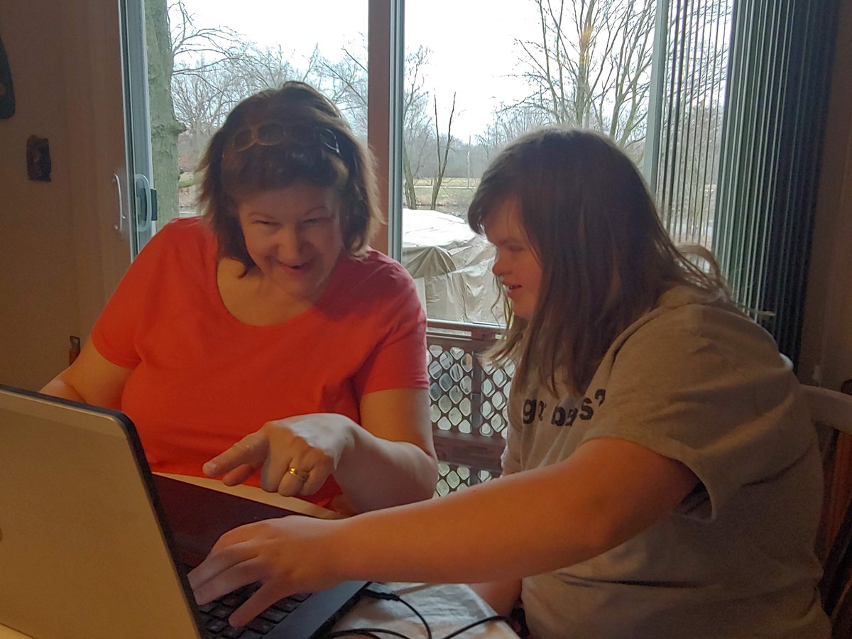 TweetLMB's tweet image. Virtual Spirit Week - Day 1.  Learning about the 2020 Census by helping Mom fill out the online form.  #wearedgn