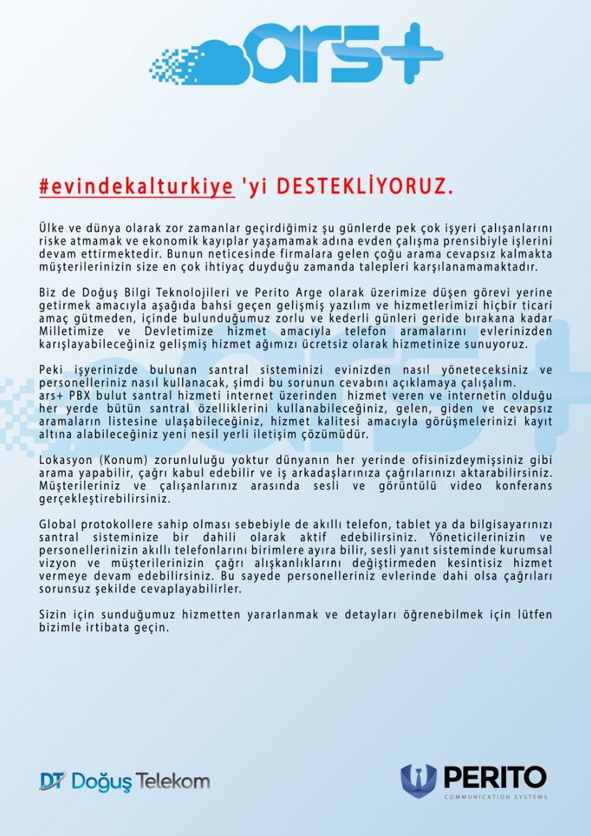 #EvdeHayatVar #COVID19 #İşyeri #ipsantral #bulutsantral