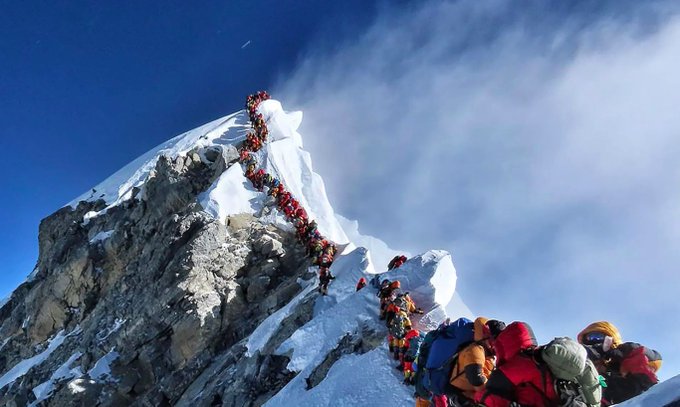 8/20 Queuing to summit Everest, 2019, by Nirmal Purja