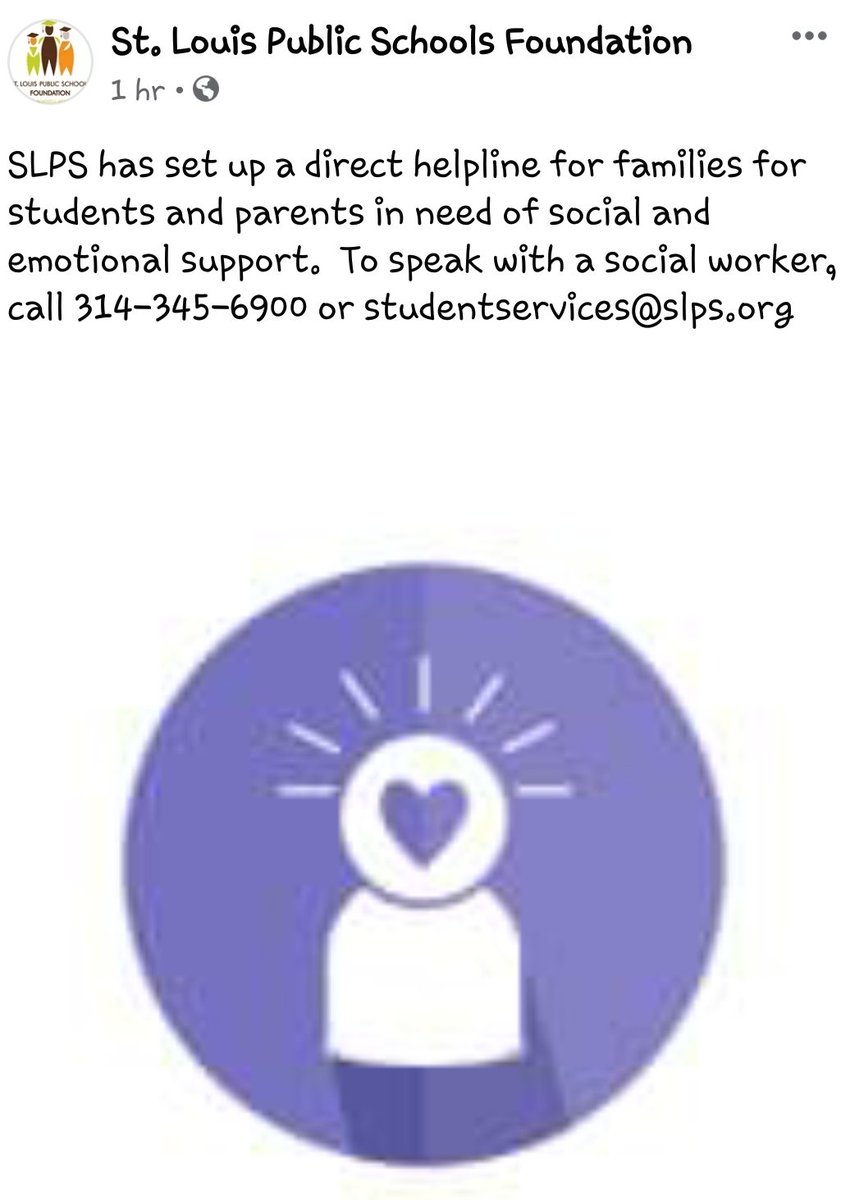 FroebelSLPS's tweet photo. Need social and emotional support? Call the direct helpline! Support is also available for staff. https://t.co/zX7tiYVQqT