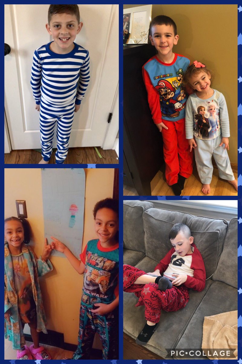 MrsJCuthbertson's tweet photo. We kicked off Virtual Spirit Week with Pajama Day! What a fun way to spend a rainy Monday! 💚💛🐯 #22tigers https://t.co/g4YIK6lYXt