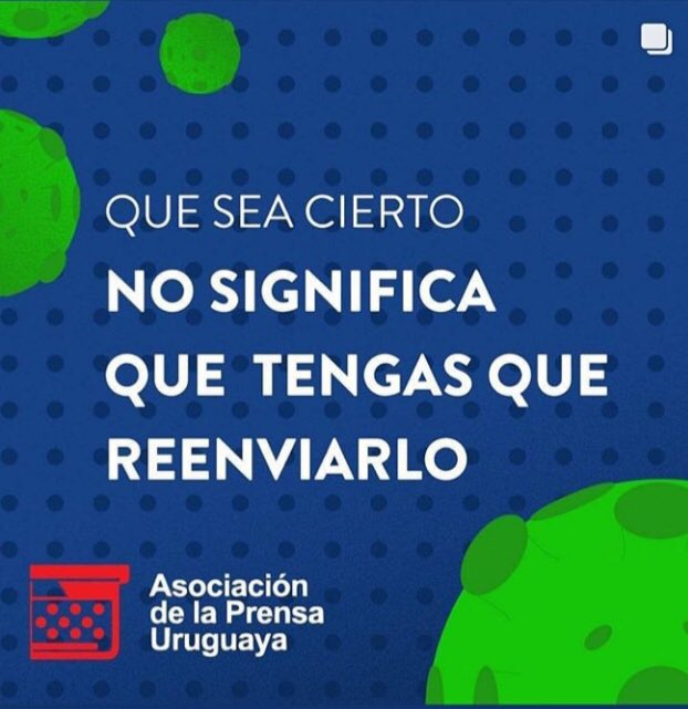 ggarciaprado's tweet photo. ✅ Chequeá la fuente, si no lo podés chequear, no reenvíes. 
✅ Que sea creíble no quiere decir que sea cierto. 
✅ Que sea cierto no significa que tengas que reenviarlo.
👍 Que no te ganen las ganas de reenviar. 
Bien x @apu_uy. https://t.co/XtErqqai4J