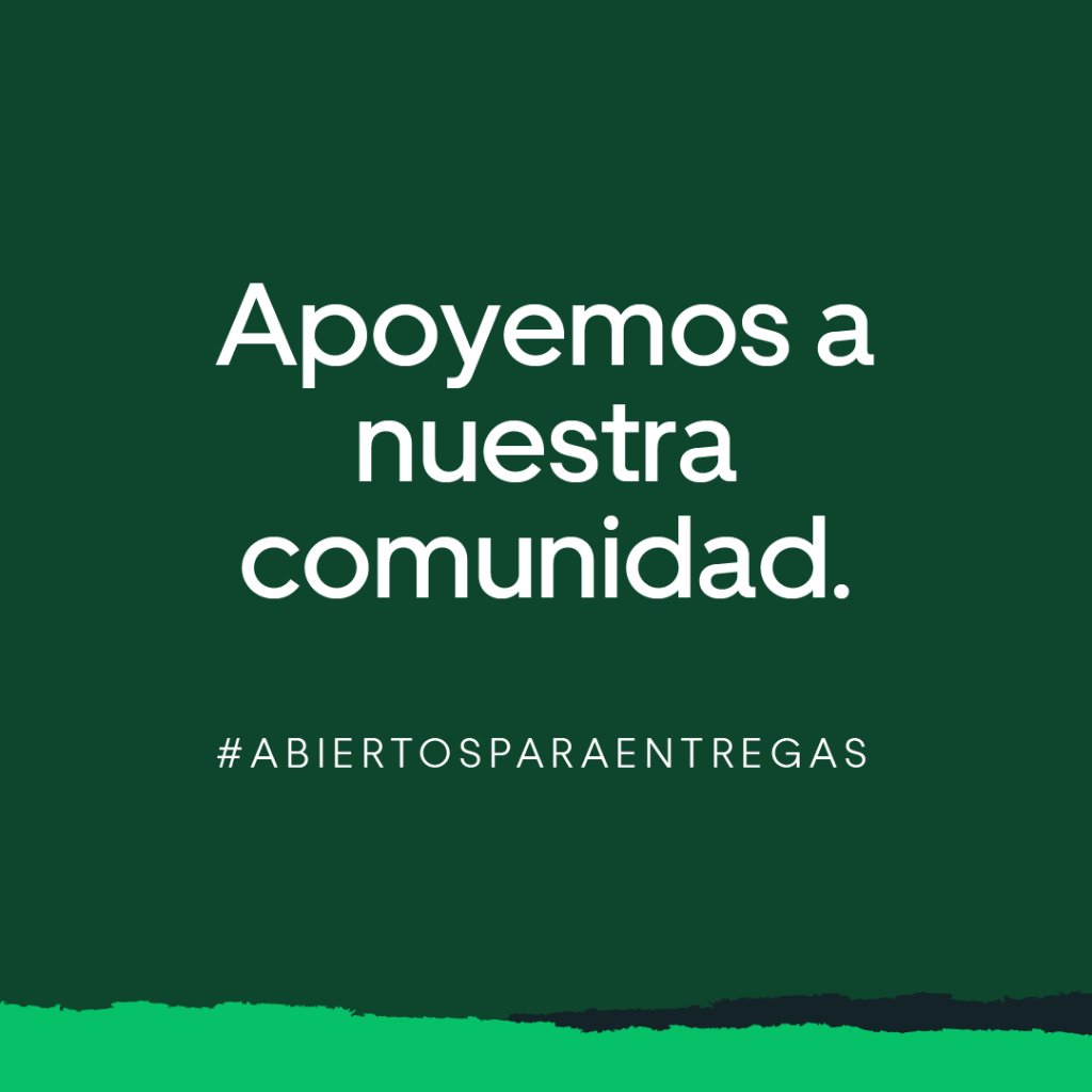 Uber_MEX's tweet photo. ¡Porque estamos juntos en esto! 💪 Empecemos un movimiento para recordarle a todos que los restaurantes están #AbiertosParaEntregas a través de #UberEats @RappiMexico @SinDelantalMx @DidifoodMX ¡Súmate con un RT!💚 #SirviendoAMexico #ComeEnCasa https://t.co/NlMqaBhDAe