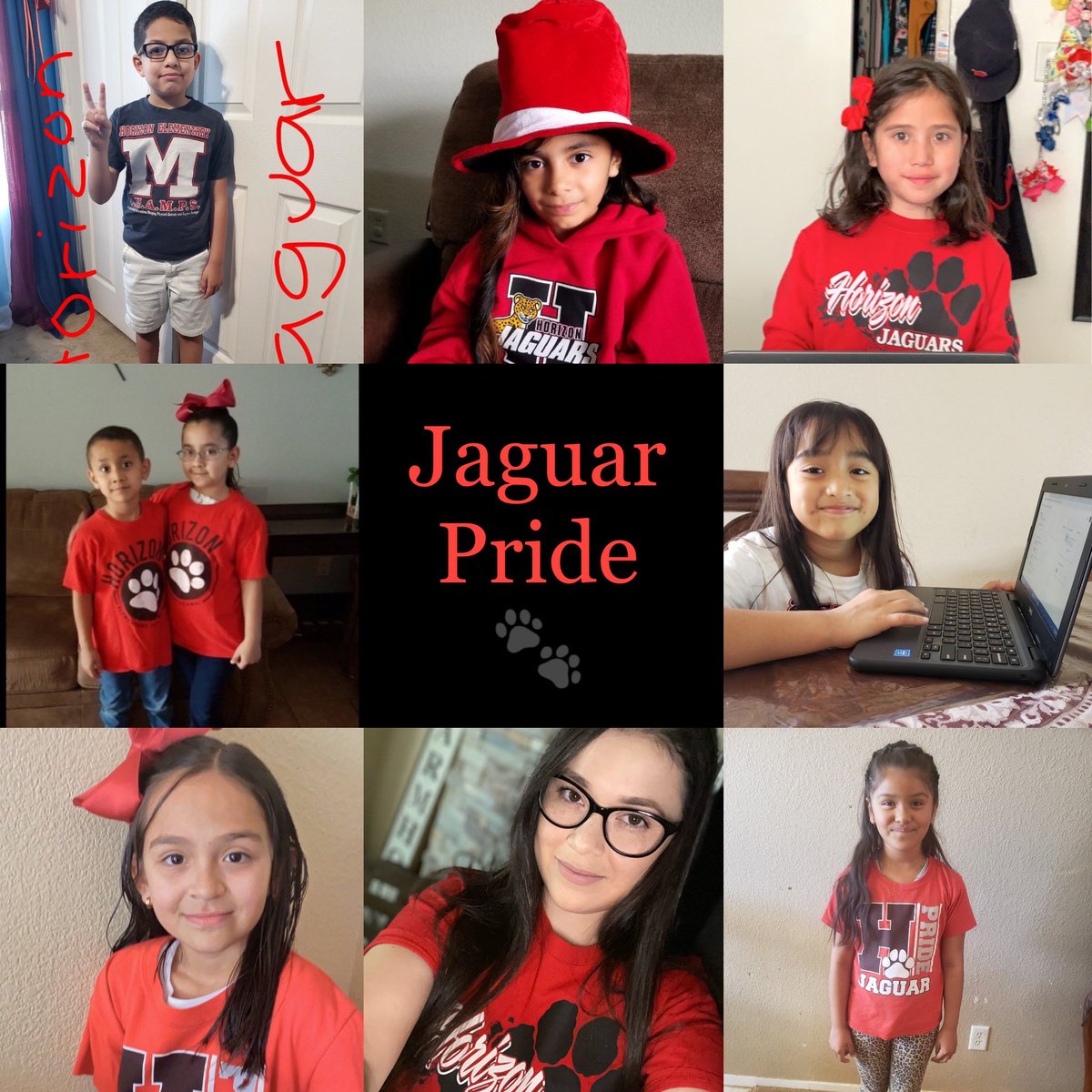 Jaguar pride at HES! 🐾 ♥️🐾 “Always together, never apart, Maybe in distance, but Never in heart”... <a href="/Horizon_Jaguars/">Horizon Elementary School</a> <a href="/McFarland_USD/">McFarland Unified SD</a> #hesjaguarpride #wearethebest #nothingwillkeepusdown #MUSDconnectingkids <a href="/Vanessa_DeLe_on/">Vanessa DeLeon</a> @SAaronResendez <a href="/AmbelinaGDuran/">Ambelina GarciaDuran</a>  <a href="/Mr_Brian_Bell/">Brian Bell</a>