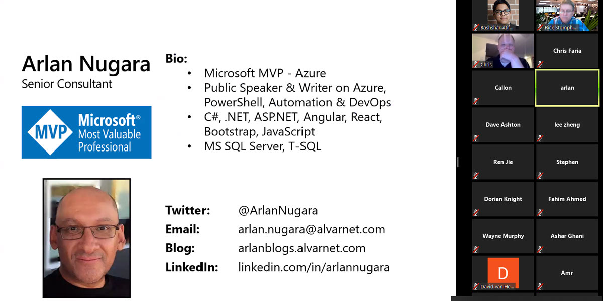 Kicking off tonight's virtual Software P2P is <a href="/ArlanNugara/">Arlan Nugara</a>