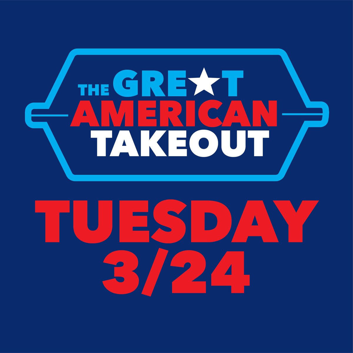 Join us in supporting #TheGreatAmericanTakeout tomorrow by eating at least one delivery or take-out meal!  This is a great way to show appreciation to the wonderful restaurants we all love and help them through these challenging times!