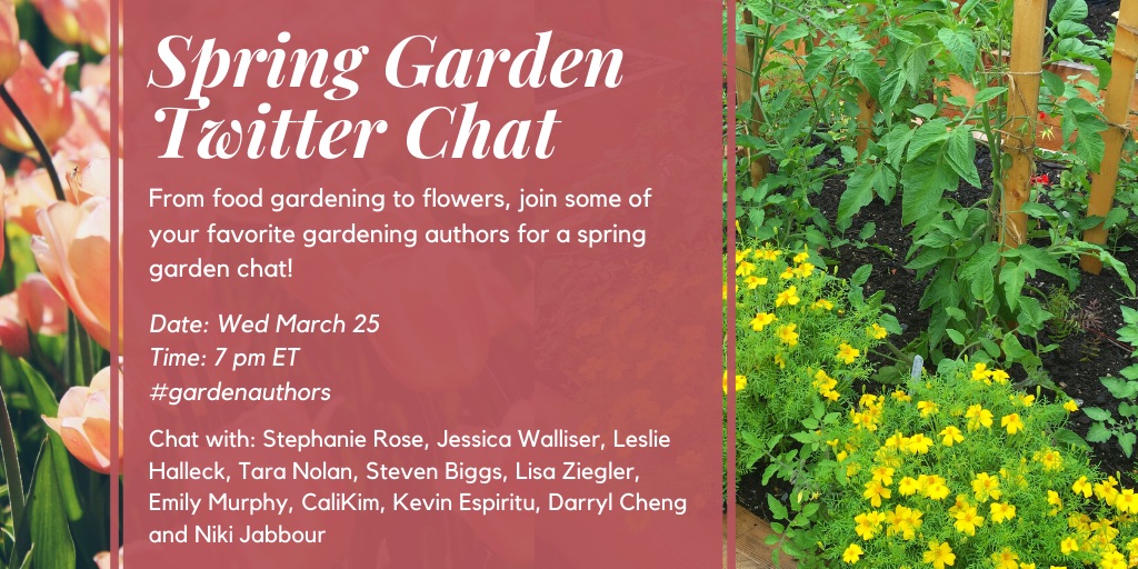 Come join the #gardenauthors Twitter Chat on Wednesday March 25th at 7pm ET / 4pm PT <a href="/epicgardening/">Epic Gardening</a> <a href="/NikiJabbour/">Niki Jabbour</a> <a href="/savvygardening/">Savvy Gardening</a> @thatTaraNolan <a href="/jessicawalliser/">Jessica Walliser</a> <a href="/passthepistil/">Emily Murphy</a>