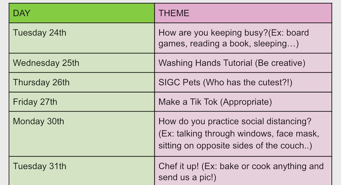 SIGCouncilUD's tweet photo. SIGC SOCIAL MEDIA CHALLENGE!!! Have fun and be creative!! The chapter with the most responses will receive a pizza party!! Send responses to sigcexec@gmail.com! Challenge STARTS TOMORROW THE 24th!!! https://t.co/cOw1gVwktf