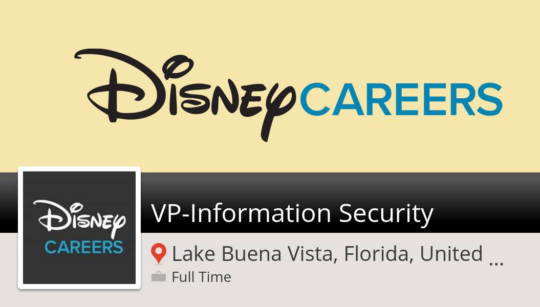 LittleMsDisney's tweet photo. Check out this #job: VP-#Information #Security at #Disney in #LakeBuenaVista https://t.co/MwV20DQxRo #DisneyJobs https://t.co/XS536pqU9q