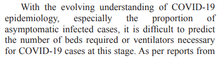 mathematical models in future as an when they become relevant.The paper includes following interesting numbers related to this matter. These numbers are in the same ballpark as the numbers seen for some other countries.