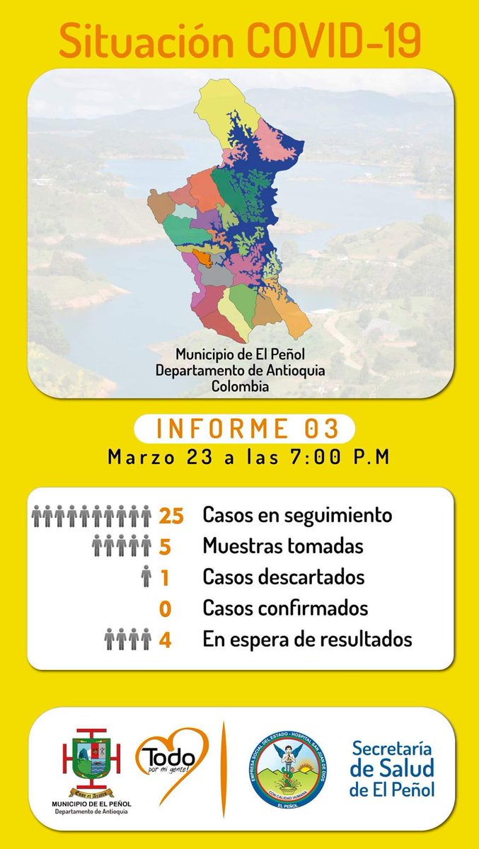 elpenolant's tweet photo. Les presentamos el reporte #3 del #COVIDー19 en nuestro municipio.
#QuedateEnCasa #23marzo #CoronavirusEnColombia https://t.co/vXCFHKvgkM