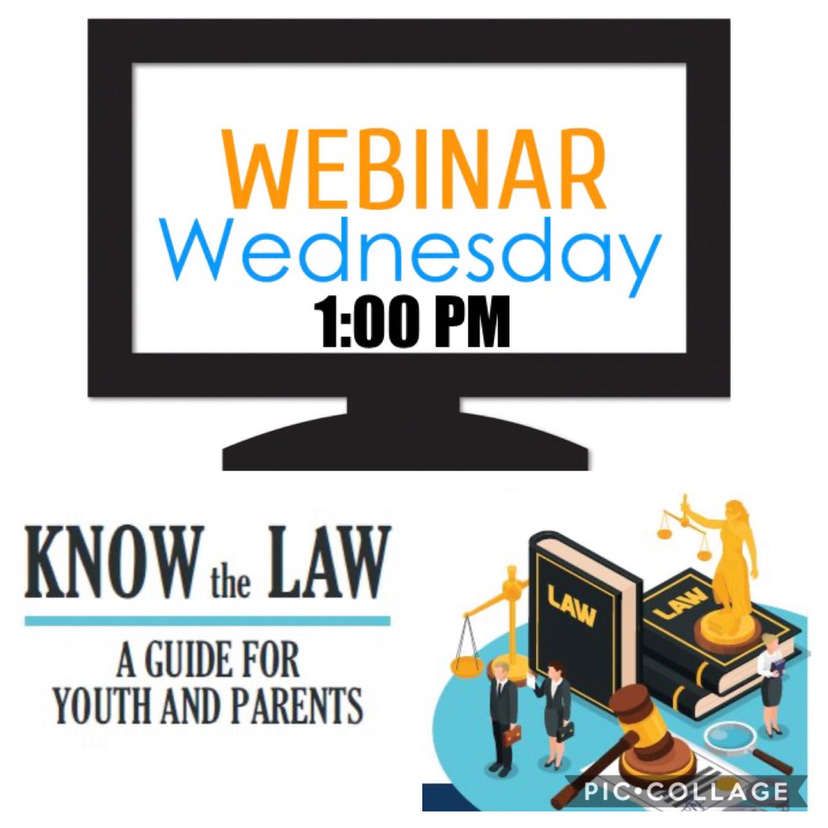 Our first Webinar Wednesday will be our "Know the Law" class. Click the link zoom.us/j/734573215 to join this Wednesday @ 1:00 PM. It is your responsibility to know the law. Ignorance does not equal innocence. Community service hours and prizes to those who participate!