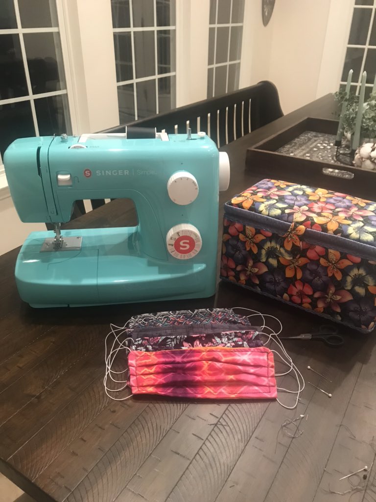 Today I was in the S seat. I bought a machine, had to learn how to use it , and follow directions to sew masks. @JoannFabricss has precut fabric for making masks. These will be going to a nearby hospital in need. #handmadewithjoann #sayyestofcs #thisishomeec @MpMiddle @MPCSVA