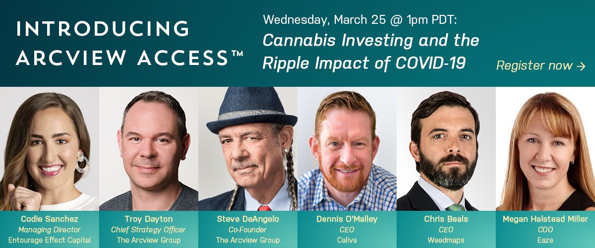 arcviewgroup's tweet photo. We are excited to announce that Megan Halstead Miller, #COO of @eaze, will also be joining us for our inaugural Arcview Access in just two more days! Register now, spots are free and filling up fast! https://t.co/HyZs8Fj9eZ
#arcviewaccess #covid #covid19 #investing #investors https://t.co/GqEJR6UgY0