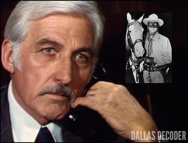 DallasDecoder's tweet image. Here’s your #DallasChat trivia answer: Dr. Rogers is played by John Hart, better known as the Lone Ranger. #HiYoSilver #WhoShotJR