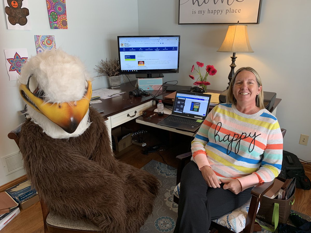 Eddie was a great helper w/virtual meetings today. Ms. Toschi, Dr. Leahy and I are having lots of meetings to keep everything moving forward. Hope you had a great day! <a href="/CJSahsSchool/">CSahs School</a> #sahs110