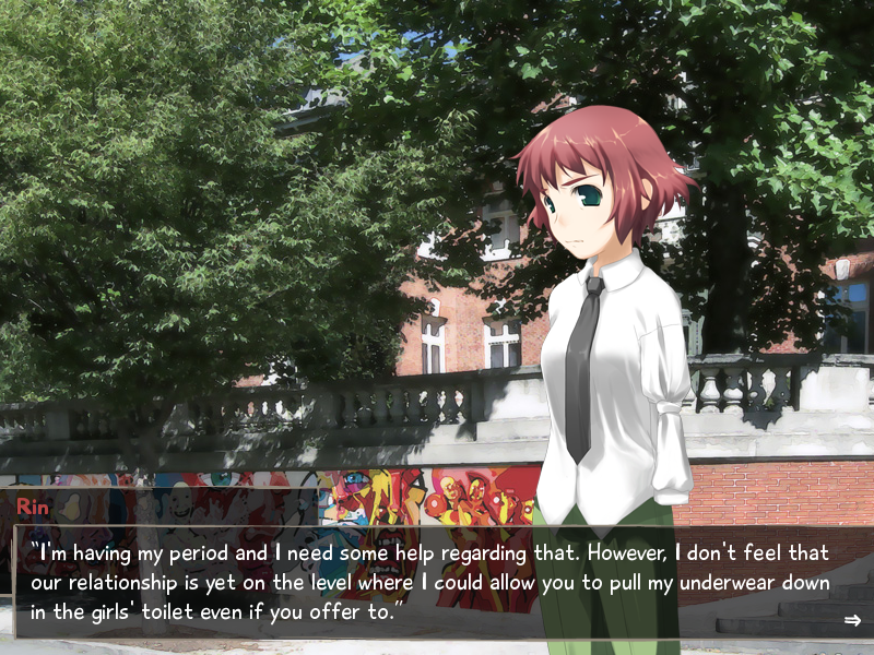 15) Rin Tezuka (Katawa Shoujo)like okay yes i know this games fucked as hell but it's also just incredibly weird that a game written by a bunch of 4chan people managed to make an incredibly written autistic character that you can just believe in and get down with
