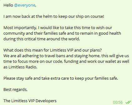 From all of us here at #LimitlessVIP we wish everyone around the world well during this time crises.