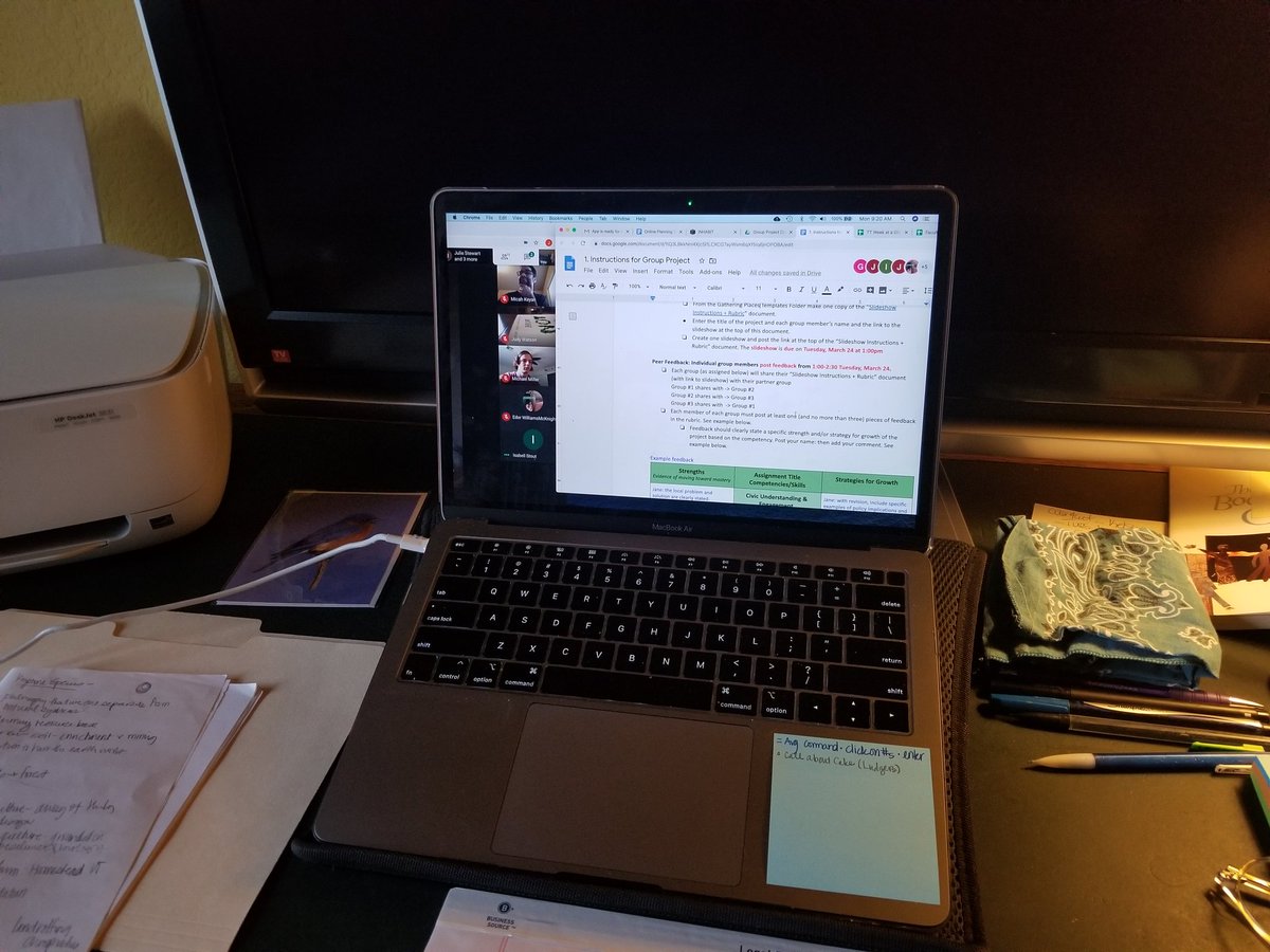TulsaTerm's tweet photo. Day #1 of TT remote went well! Used Hangouts for a morning meeting &amp; end of day wrapup with asynch grp work to complete a proj they started before break.Timely, relevant work focusing on prob solving challenges with food systems in Tulsa with an emphasis on resilience. https://t.co/qBc00xYX6l