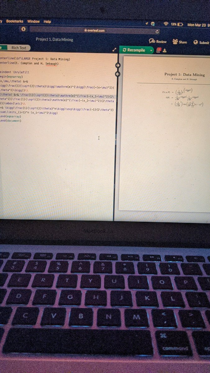 holston_sebaugh's tweet photo. Working on our first project for #math3092, @libby_ecompton and I have been using @overleaf to collab on the write ups! https://t.co/YcvnYiGsu3