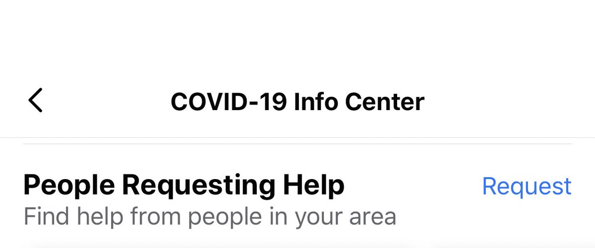 whimchic's tweet image. Updated #COVID19 #InfoCenter on .@facebook,  with notifications icon, and section for requesting or offering help.