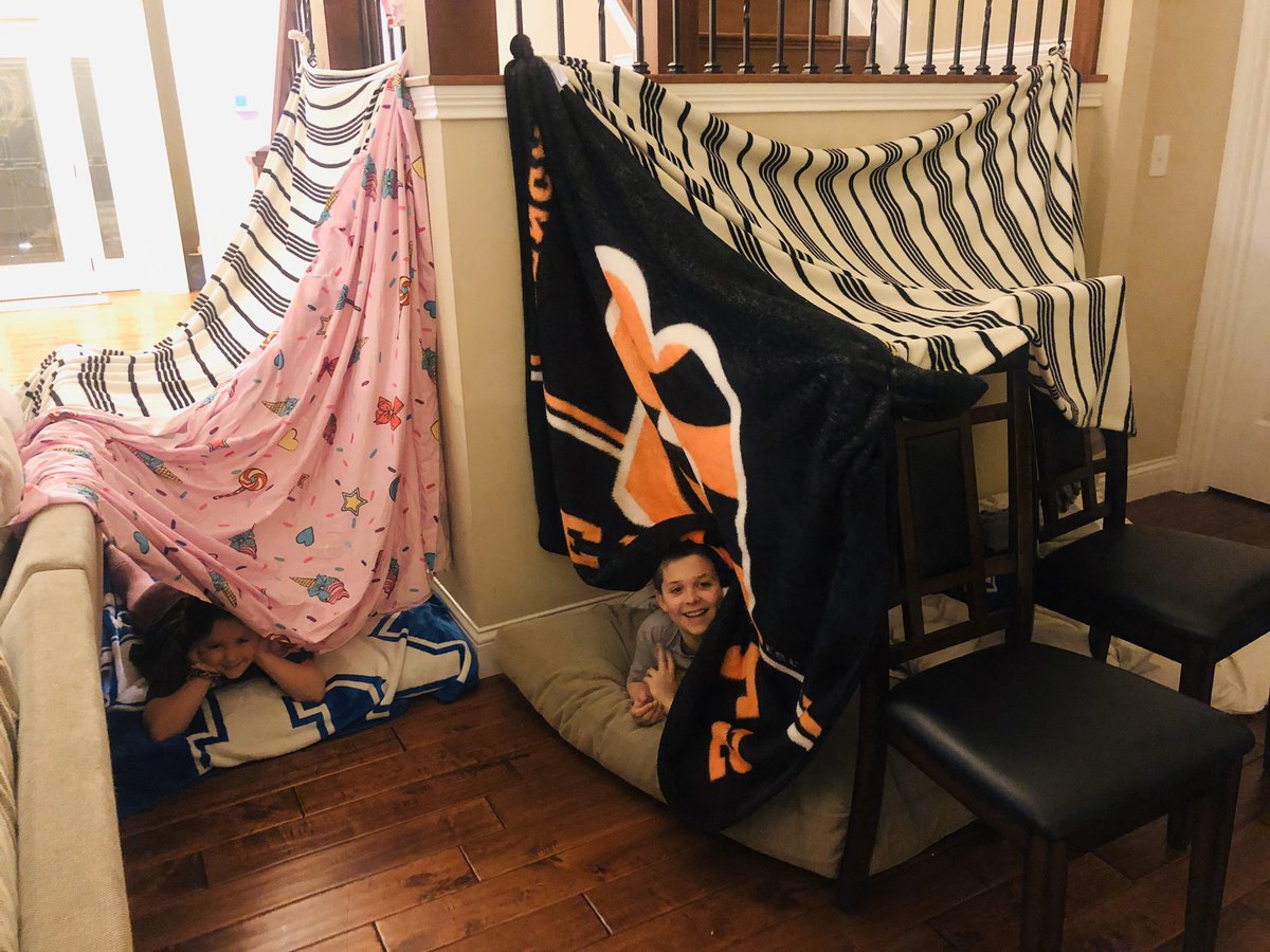 amonson20's tweet photo. Forts. Are. Life. #QuarantineLife #HealthyAtHome #TeamKentucky #socialdistancing @GovAndyBeshear https://t.co/dDTbZhBs9t