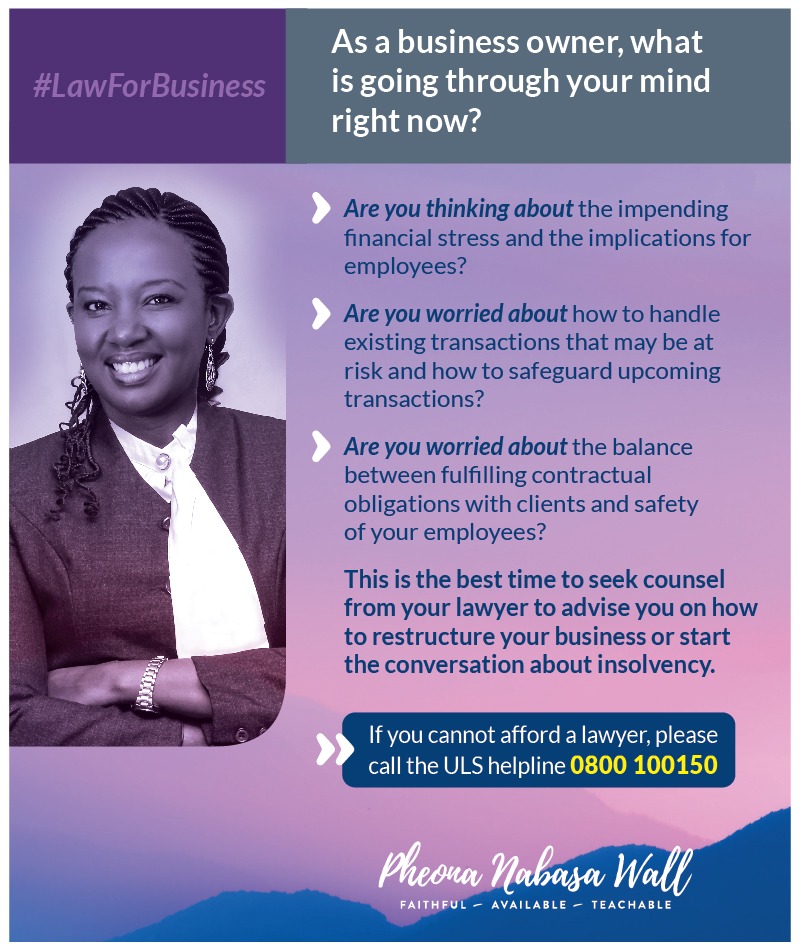 Legal aid alert from <a href="/PheonaWall/">Pheona Wall</a> in these #COVID19UG tough times. Reach out and be prepared. <a href="/drywoodsafaris/">opio herbert</a> <a href="/sekalogo/">Bewildered Herd Mukasa Andrew</a> @royharold <a href="/mkbernz/">Bernard Mukasa</a> <a href="/rkabushenga/">Snr. Cde. Robert Kabushenga</a> <a href="/ULSAssociation1/">Uganda Law Students Association</a> <a href="/ssenyongagodfre/">ssenyonga Godfrey</a> <a href="/lawatMAS/">Musangala Advocates & Solicitors. (MAS)</a> <a href="/IP_Otim/">Isaac Otim</a> <a href="/Comrade_Otoa/">Tony Otoa</a> <a href="/JmMuwonge/">Muwonge Julius</a> <a href="/beewol/">Beewol</a> <a href="/Jude_Mugabi/">Usual Suspect 🎩</a> <a href="/JudiciaryUG/">Judiciary Uganda</a>