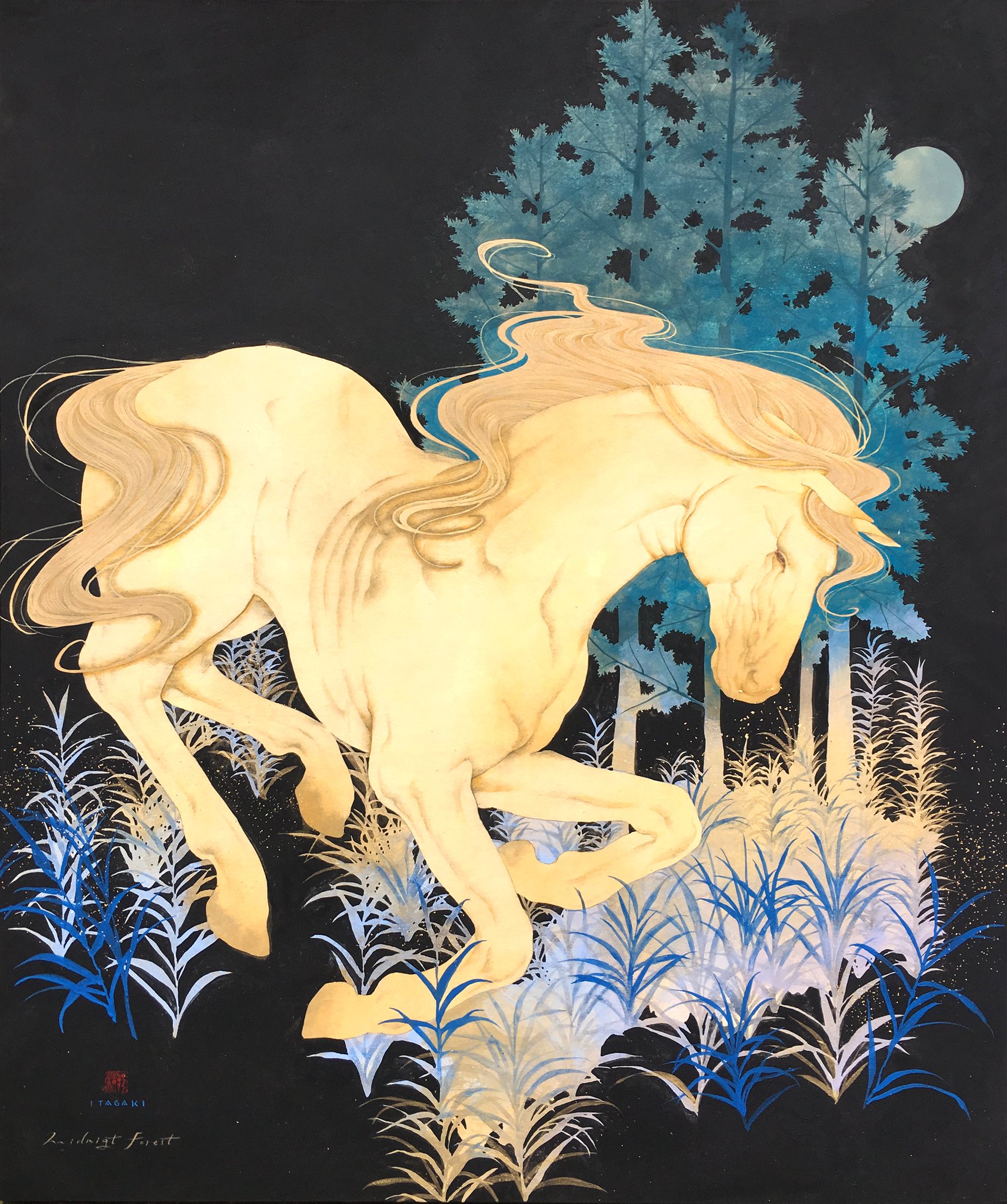 小薗保典 日枝神社 大スギ 絵 絵画 風景画 日本画 墨研】大日本