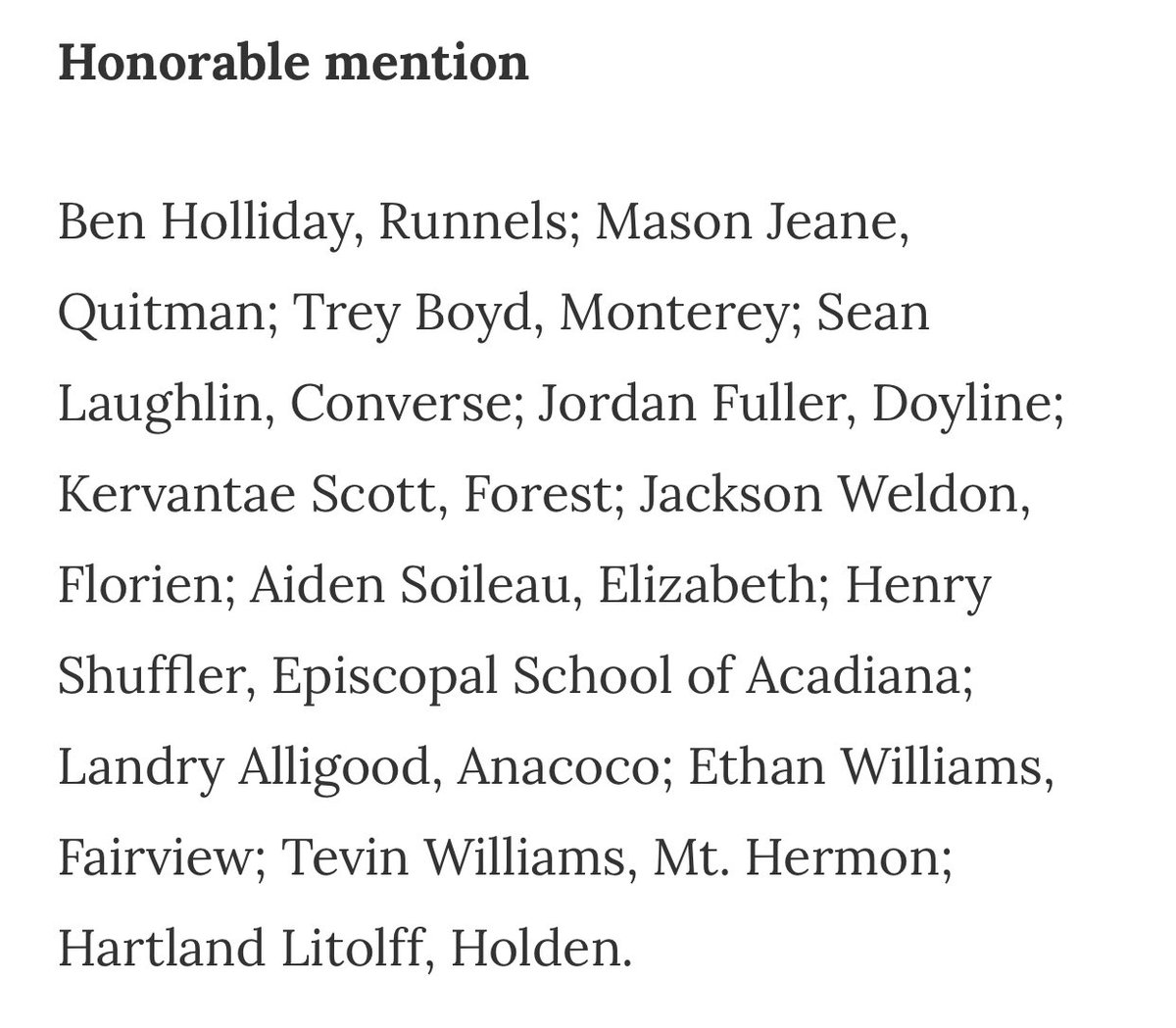 Class B team has been released.  In my article I picked <a href="/IDecari3/">Decari_Markray12</a>, Garrett Edwards, <a href="/keminabney/">kemin</a>, <a href="/kalep_crane/">Kalep💕</a> and <a href="/Wolf20Lone/">Hunter Strickland#20</a> w/ Shaquay Hunt possibly on the first team.  Think I did pretty good!!  I got 8 of them.  <a href="/PrepHoopsLA/">Prep Hoops Louisiana</a> <a href="/OTBSports_/">Off the Bench Sports/PREP NEWS/ Life Off The Bench</a> @LouisianaPreps <a href="/prepstarsla/">Real Prepstars Of La</a>