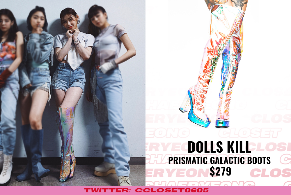 CCloset0605's tweet photo. [PERFORMANCE] 032020 KBS Music Bank:

@AlexanderWangNY Bite High-Rise Denim Shorts, T-Shirt Cami Hybrid
#DOLLSKILL Prismatic Galactic Boots

#ITZY #있지 #채령 #CHAERYEONG #CCloset0605 https://t.co/NFHEWrZzAY