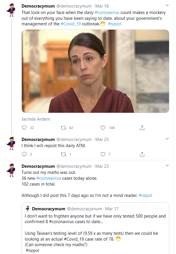 thegremlin's tweet photo. @democracymum What a weird set of tweets. We are all human and this is a novel disease. How about spreading some love instead of hate. It's hard I know, but we can try. I can go into your maths if you like too. It gets real funky with combined probabilities. https://t.co/67KOuLtEF3