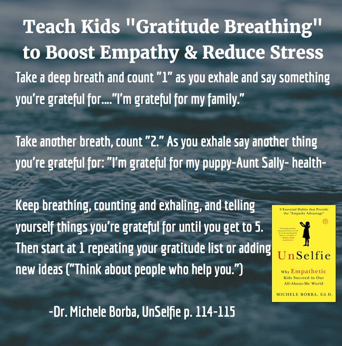 micheleborba's tweet photo. #Stress builds & can impact health/attitude.#Thrivers learn to curb unhealthy stress & look for helpers. Help your child learn Gratitude Breathing & 1-2 Breathing.Practice daily to form a life-long habit.#Helpkidsthrive! #UnSelfie https://t.co/QyU42CDyU1