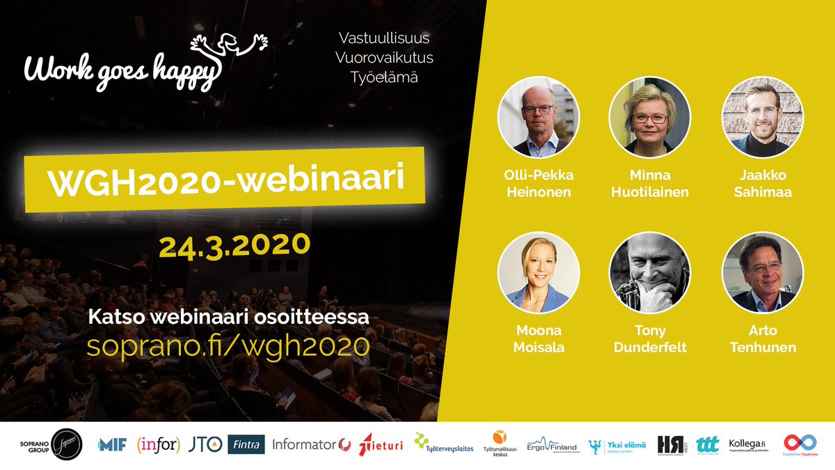 ⏰Huomenta Suomi.

Tätä on työstetty isolla porukalla <a href="/SopranoOyj/">Soprano Plc - The leading Nordic training company</a> kanssa.

Muutaman tunnin kuluttua se alkaa.

Kaikille maksuton #Wgh2020 tuplawebinaari.

Vielä ehdit mukaan. Ilmoittaudu osoitteessa link.webropolsurveys.com/Participation/…

Linkit striimeihin mailataan kaikille ennen lähetyksiä.