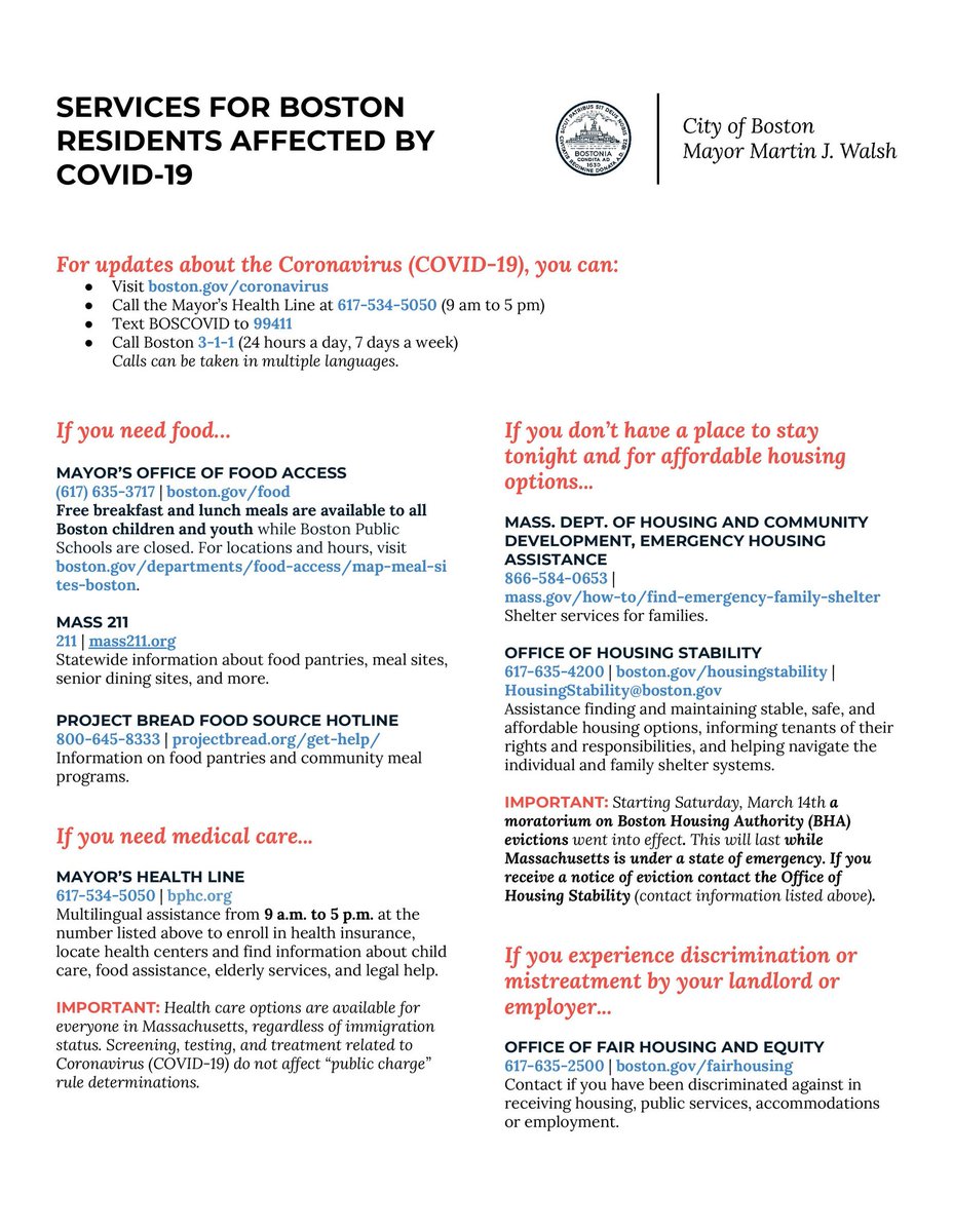 FairHousingBOS's tweet image. Helpful guide city services we are here for you #COVIDー19 @BOSImmigrants @HealthyBoston @BostonNeighbor @BOSfoodaccess @EconDevBoston @AgeStrongBos @DoITBoston @BostonSchools