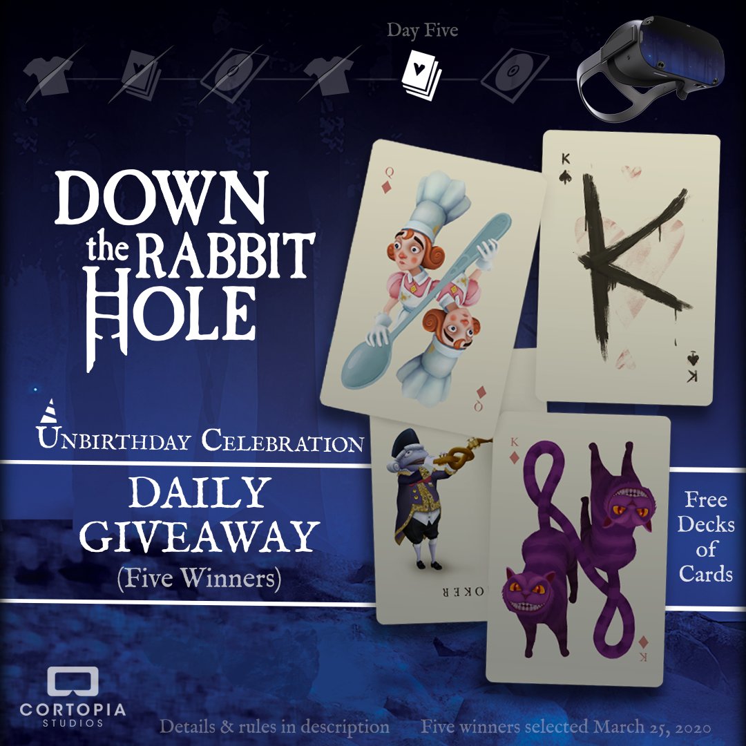 CortopiaStudios's tweet image. It's day 5 of our launch celebration giveaway!
Only 2 days until launch!! Game info: bit.ly/3bjcThx

Enter today for a chance to win a FREE OCULUS QUEST and a FREE DECK OF CARDS!

3 steps to enter:
☑️Like
☑️Retweet
☑️Follow Us
Giveaway details: bit.ly/3bg34Rt