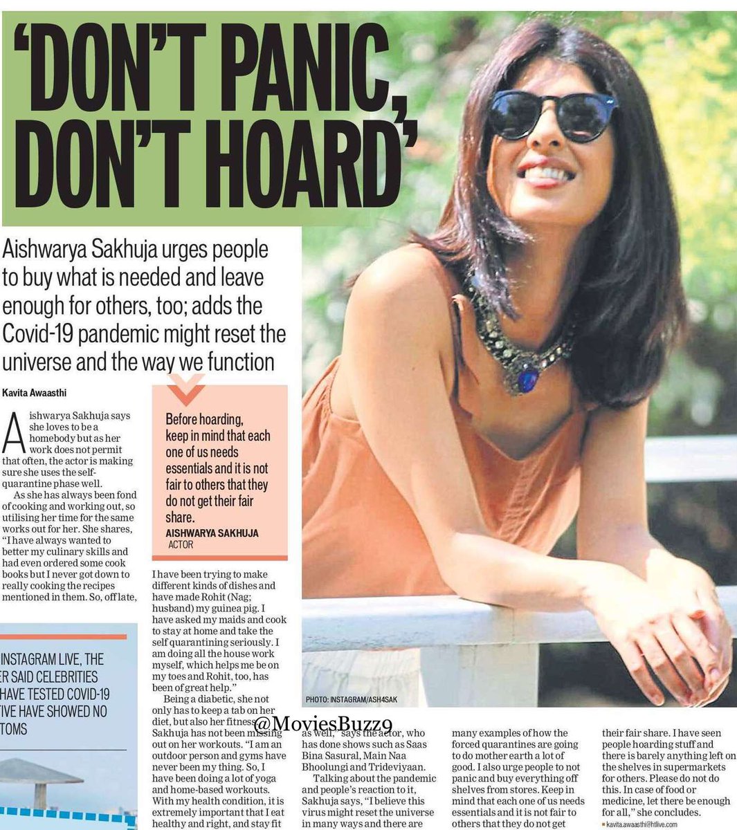 ‘Don’t panic, don’t hoard’

#AishwaryaSakhuja urges people to buy what is needed and leave enough for others, too; adds the #Covid-19 pandemic might reset the universe and the way we function 
@ashsakhuja