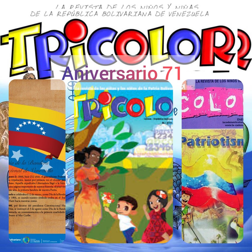 Hoy se cumplen 71 años del aniversario de la #revista Tricolor,  71 años de diversión  y conocimiento para nuestros niños y niñas de la Patria #QuedateEnCasa #CadaFamiliaUnaEscuela @MPPEDUCACION <a href="/crasancristobal/">crasancristobal</a> <a href="/Crazet2011/">Crazet2011</a> <a href="/charlychaves/">Charly Rojas Chaves</a>