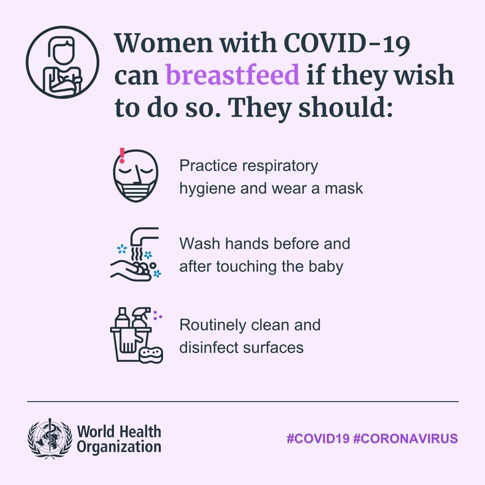 WABAsecretariat's tweet photo. Women with COVID-19 can #breastfeed if they wish to do so! Just follow these guidelines by @WHO 

Visit the WABA website for more information: https://t.co/Ur8jbyeHBn https://t.co/dRvMQgqU8E