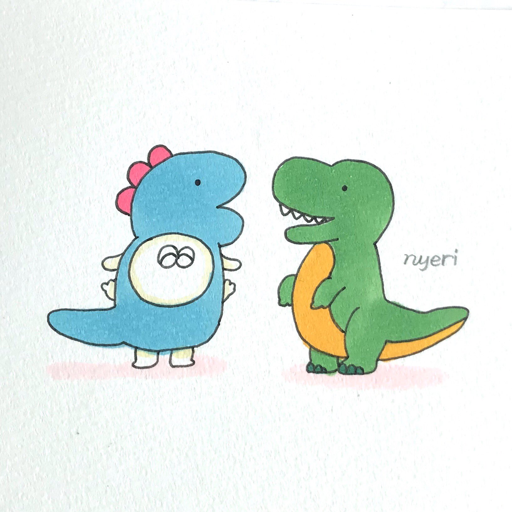 にぇり お仕事募集中 がおー もる 都道府県シリーズ 恐竜博物館 福井県 Dinosaur Japanese イラスト イラストレーター 手描き 旅行 絵本 スケッチブック コピック 癒し ゆるい ゆるかわ Illustration Drawing